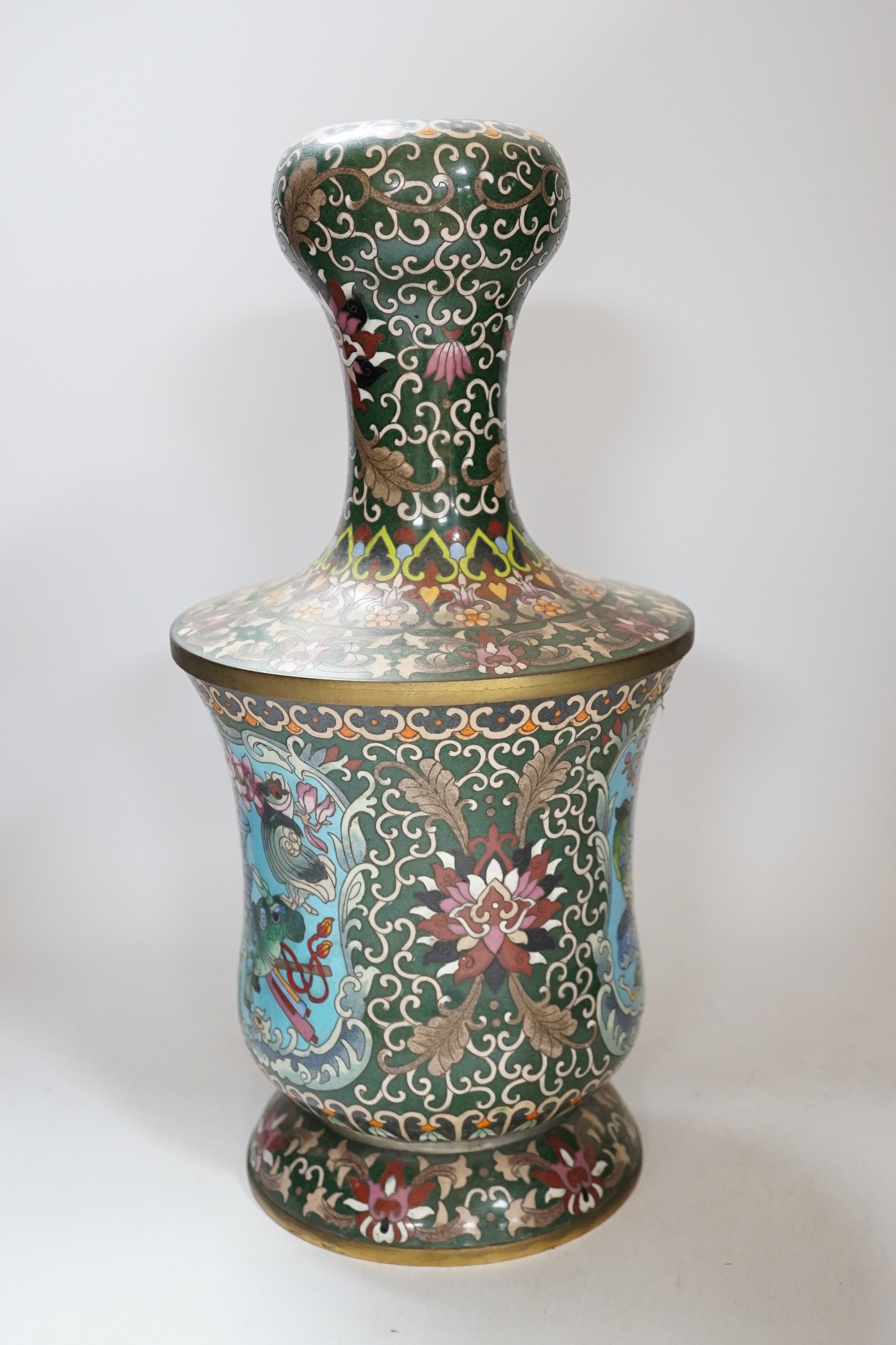 A Chinese cloisonné enamel vase, 20th century, 38cm high